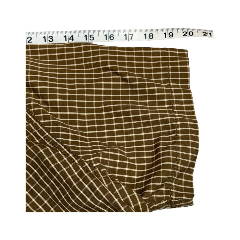Mossy Oak Shirt Mens XL Brown White Check Cotton Short Sleeve Collared Button-Up - Picture 6 of 7